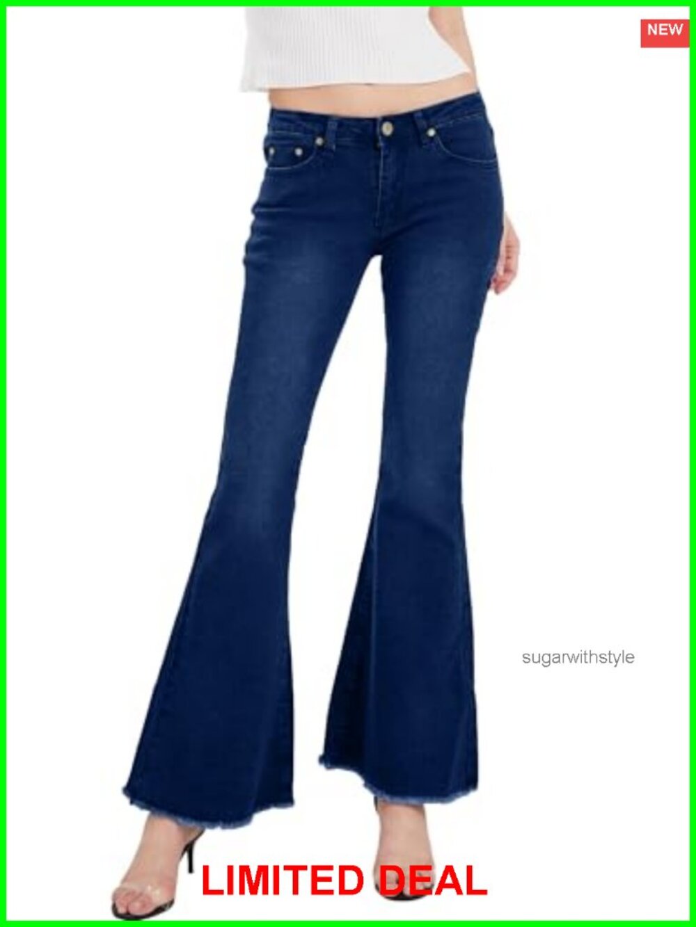Asymmetric Tassel Flared Slit Ripped Jeans